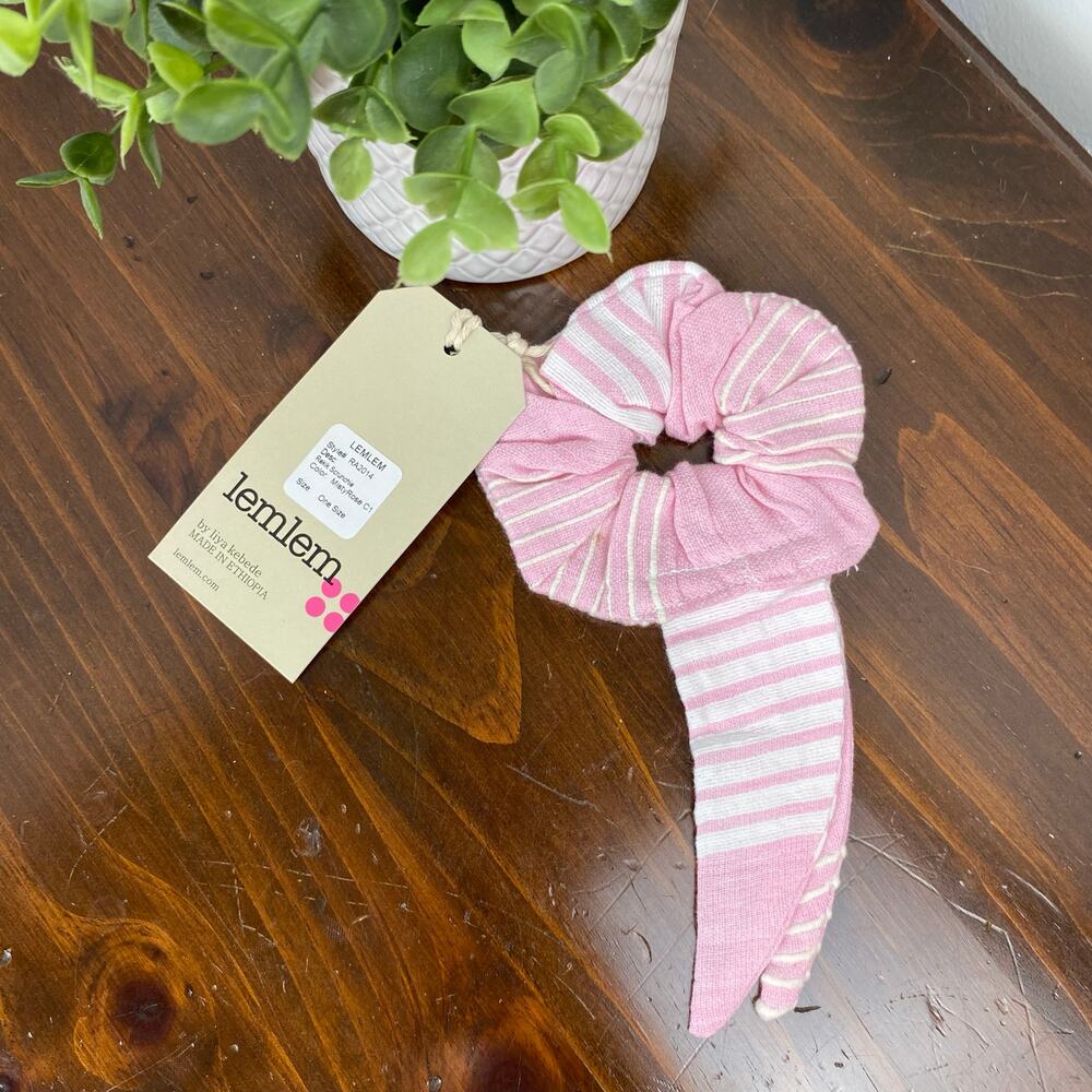 LemLem Rekik Scrunchie Misty Rose Pink NWT Handmade